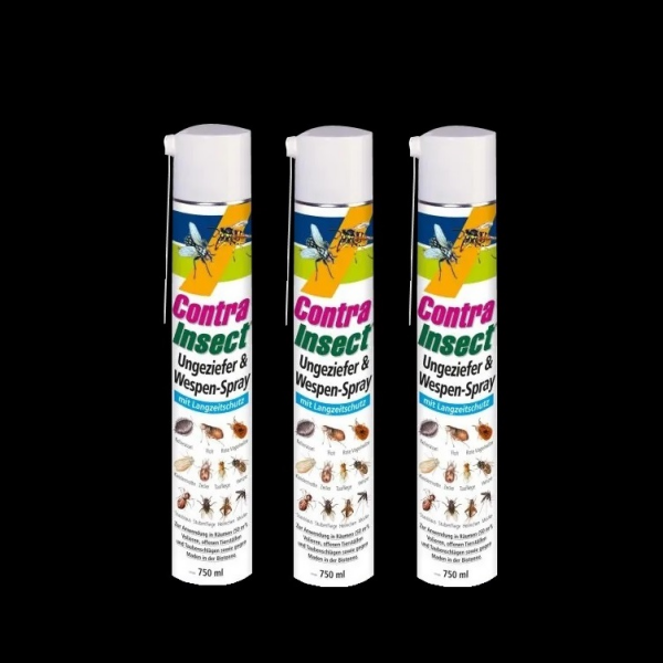 3 x Contra Insect Ungeziefer & Wespen-Spray 750 ml