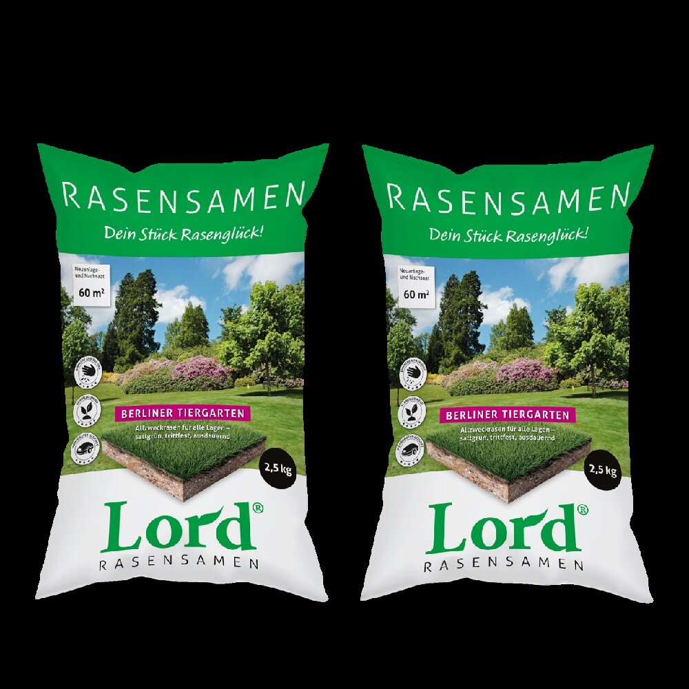 2 x Lord Rasensamen Berliner Tiergarten 2,5 kg, 25,19