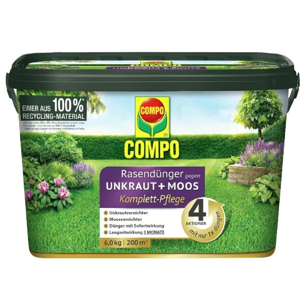 Compo Floranid Rasendünger gegen Unkraut + Moos 6 kg
