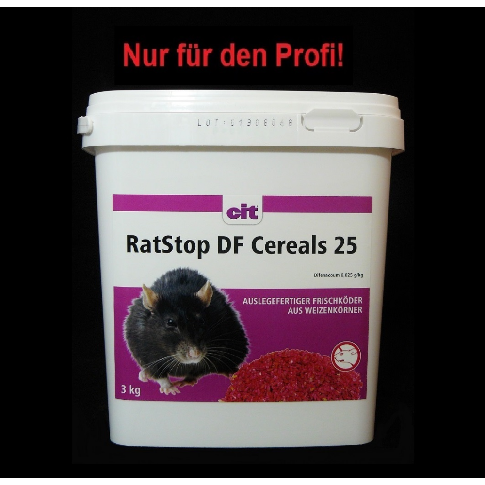 RatStop DF CEREALS 25 Difenacoum 3 kg | Rattengift, 27,90 €