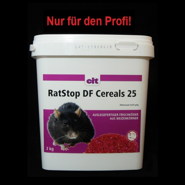 RatStop DF CEREALS 25 Difenacoum 3 kg | Rattengift