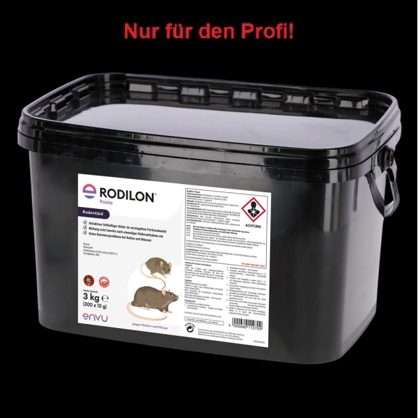 Rodilon Paste 3 kg (300 x 10 g Portionsbeutel) | Rattengift