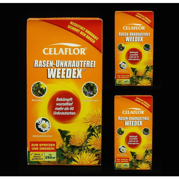 3 x Celaflor Rasen-Unkrautfrei Weedex 250 ml