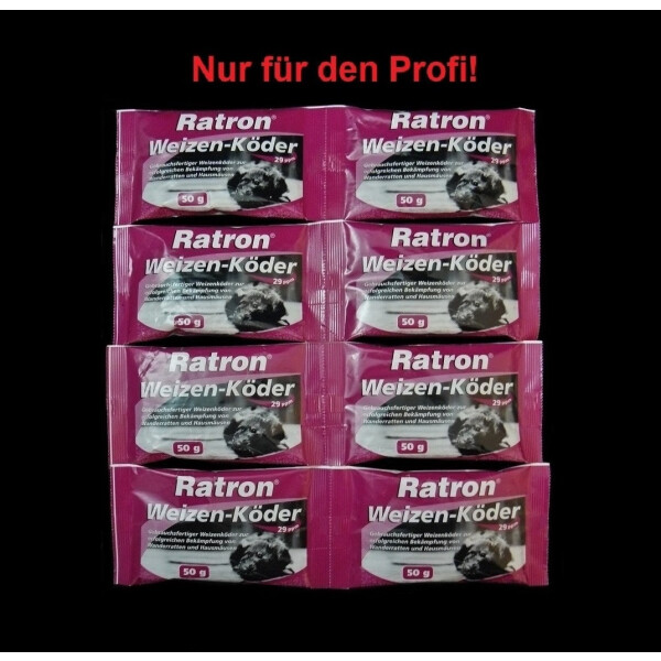 8 x Ratron Weizen-Köder 29 ppm 50 g | Rattengift