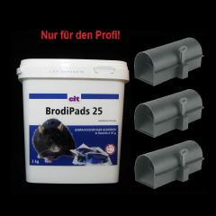 SET BrodiPads 25 Brodifacoum 3 kg + 3 Köderstationen...