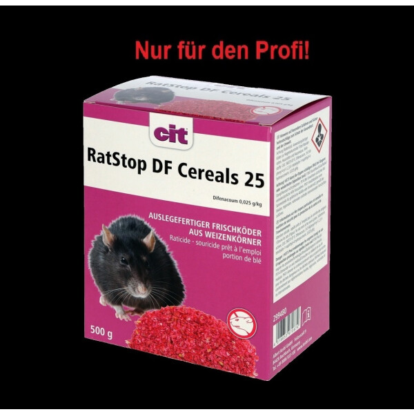 RatStop DF Cereals 25 Difenacoum 500 g | Rattengift