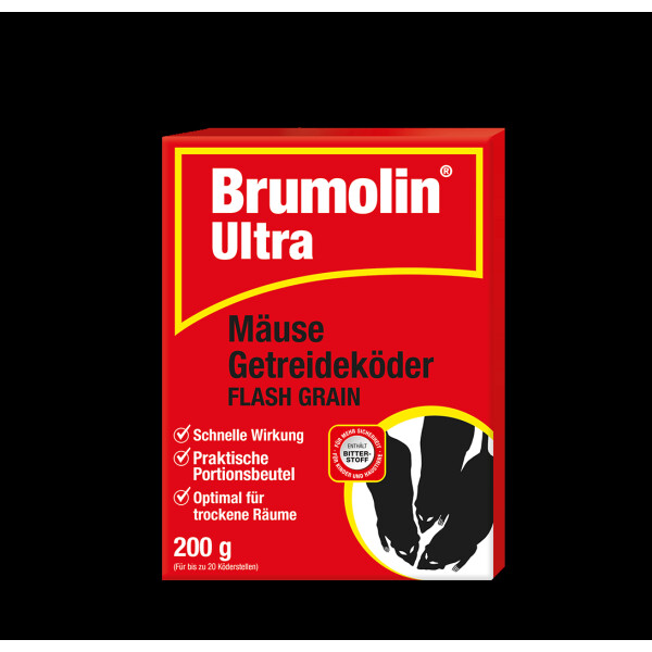 3 x Brumolin Ultra Mäuse Getreideköder Flash Grain 200 g