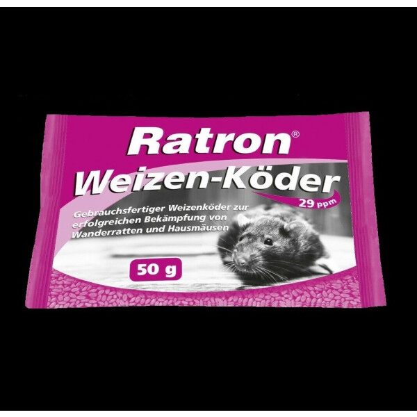 80 x Ratron Weizen-Köder 29 ppm 50 g | Rattengift