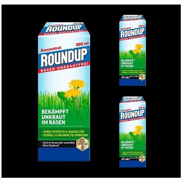 3 x Roundup Rasen-Unkrautfrei 500 ml Konzentrat