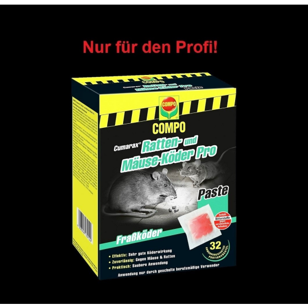 Compo Cumarax Ratten- und M&auml;use-K&ouml;der Pro 480 g | Rattengift MHD