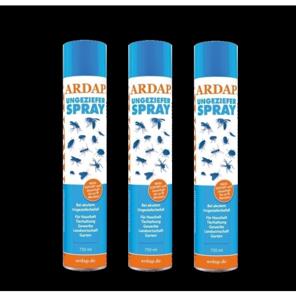 3 x Ardap PRO Ungezieferspray 750 ml