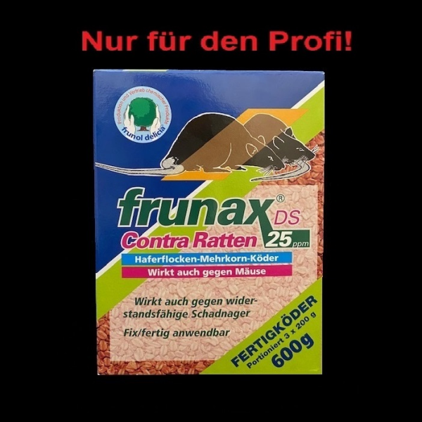 frunax DS Contra Ratten 25ppm 600 g (3 x 200 g) | Rattengift