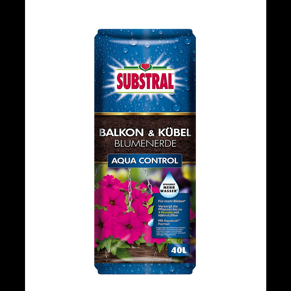 Substral Balkon & Kübel Blumenerde Aqua Control 40 L, 14,99