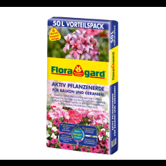 Floragard Aktiv Pflanzenerde für Balkon und Geranien Vorteilspack 50 L