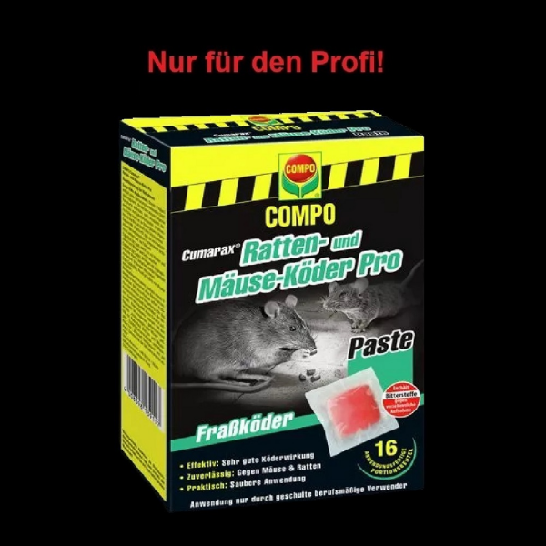 Compo Cumarax Ratten- und Mäuse-Köder Pro 240 g | Rattengift MHD, 9,99