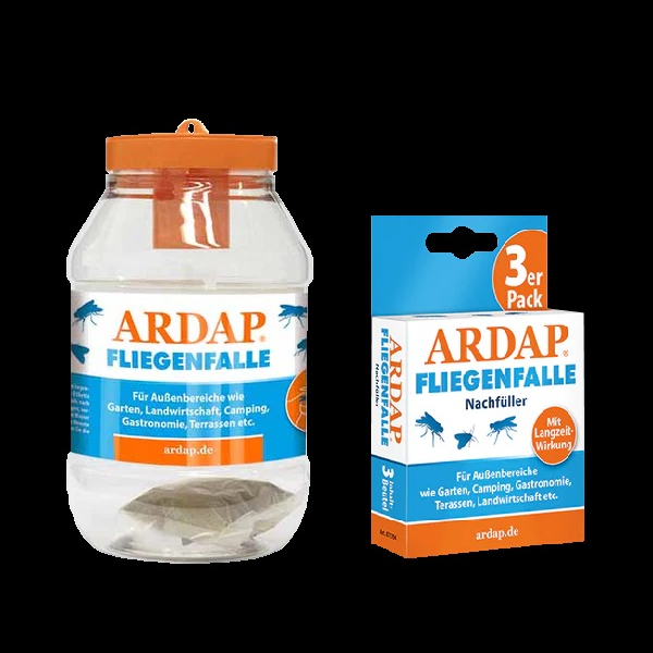 SET Ardap Fliegenfalle 1 St&uuml;ck + Ardap Fliegenfalle Nachf&uuml;ller 3 Beutel