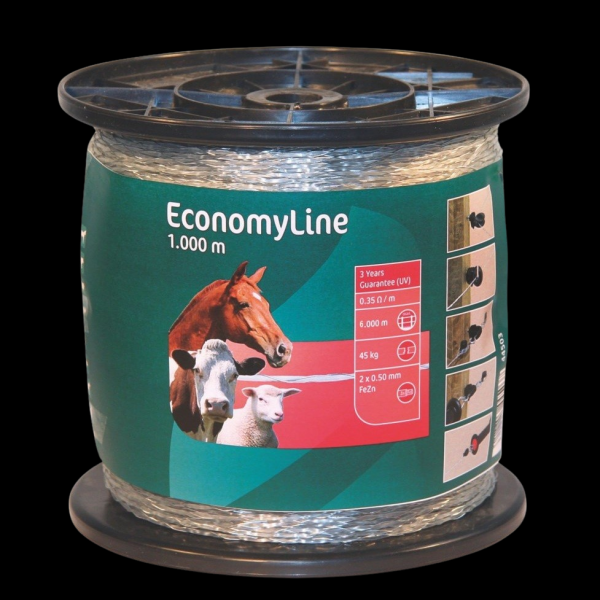 Kerbl Monolitze EconomyLine, 1000 m, tranparent, 2 x 0,5 mm