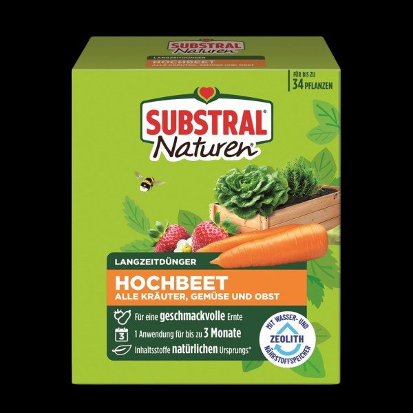 Substral Naturen Langzeitdünger Hochbeet, Kräuter, Gemüse, Obst