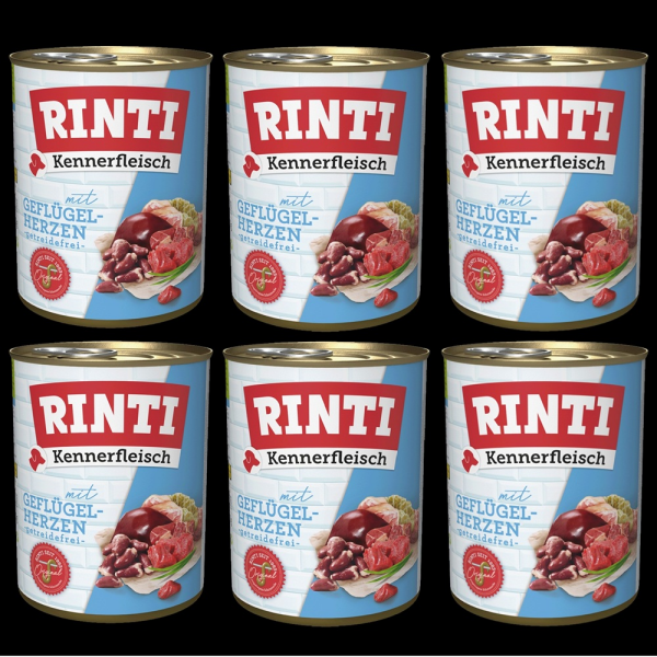 6 x Rinti Kennerfleisch mit GEFLÜGELHERZEN 800 g