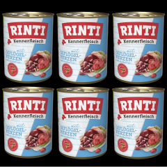 6 x Rinti Kennerfleisch mit GEFL&Uuml;GELHERZEN 800 g