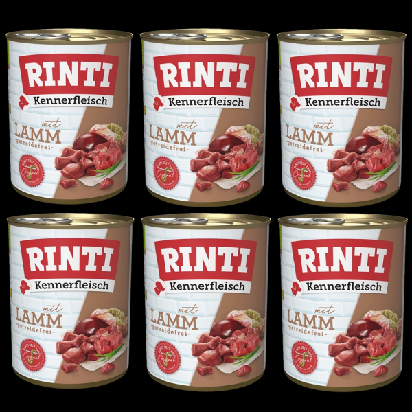 6 x Rinti Kennerfleisch mit LAMM 800 g