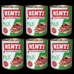6 x Rinti Kennerfleisch mit WILD 800 g