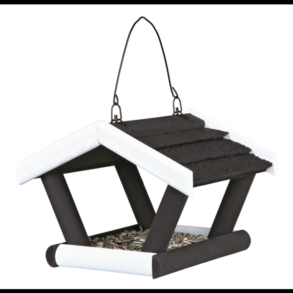 Trixie natura Futterhaus zum Hängen, klein 17 × 19 × 14 cm, schwarz/weiß