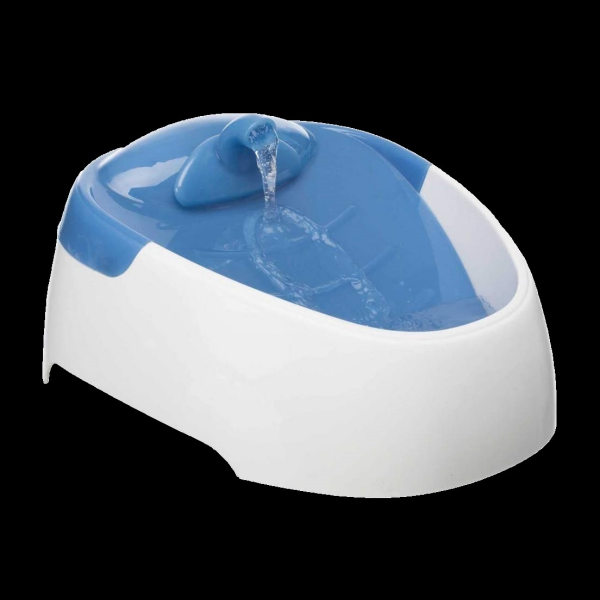 Trixie Trinkbrunnen Duo Stream, Kunststoff 1 l/20 × 12 × 23 cm, weiß/blau